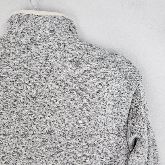 Eddie Bauer Sweater Womens Extra Small Gray Mock Neck Snap Pullover Pockets - Picture 10 of 10